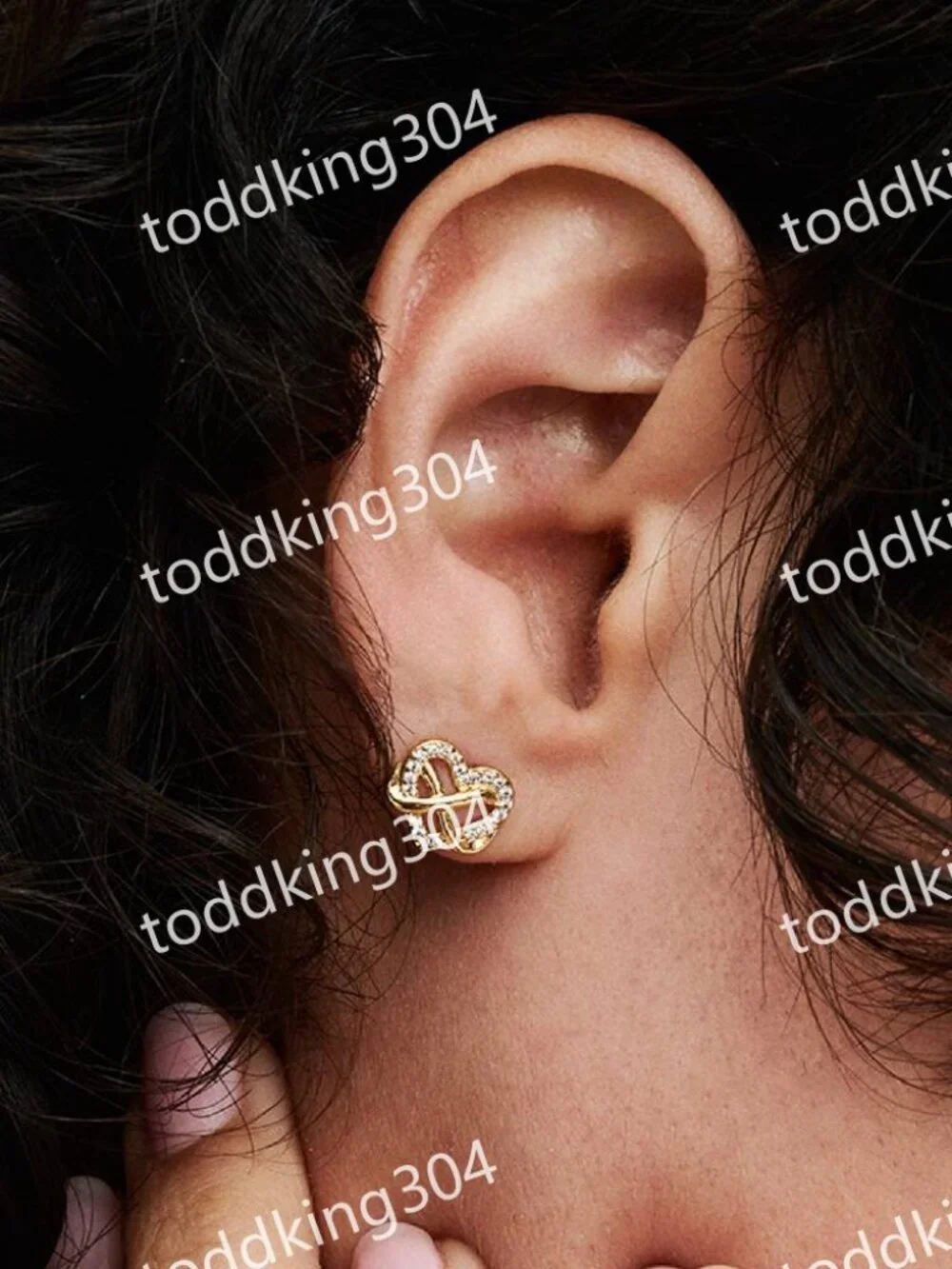 Sparkling Infinity Heart Stud Earrings